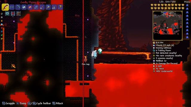 Terraria: Pumping lava in hell to create a Voodoo Demon farming area смотреть онлайн