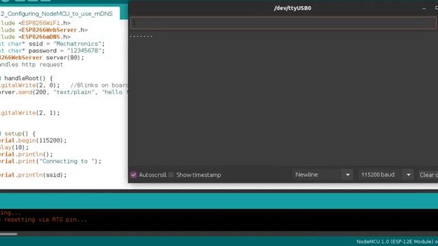 NodeMCu ESP8266 mDNS Configuring смотреть онлайн