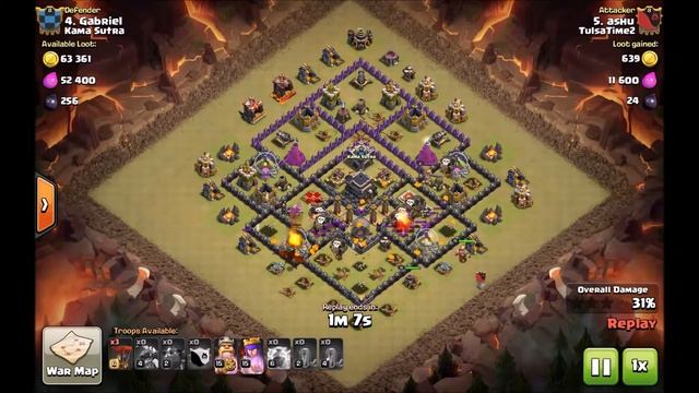 DoubleZap lavadragoon to 3 star Th9 Diamond Moat (Tesla Moat) base - clash of clans смотреть онлайн