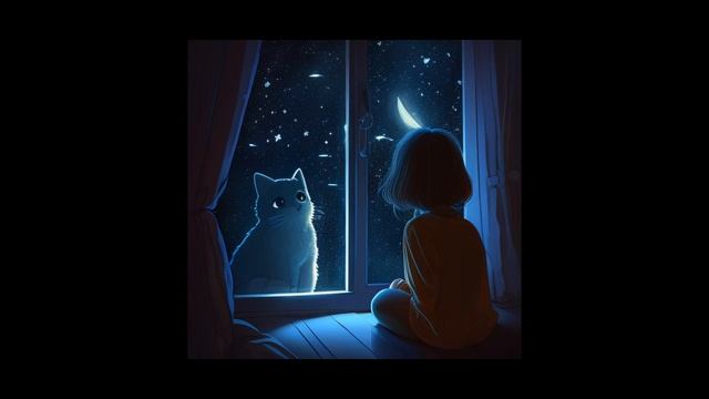 Lofi Sad Girl with her cat in the window (Anime style) смотреть онлайн