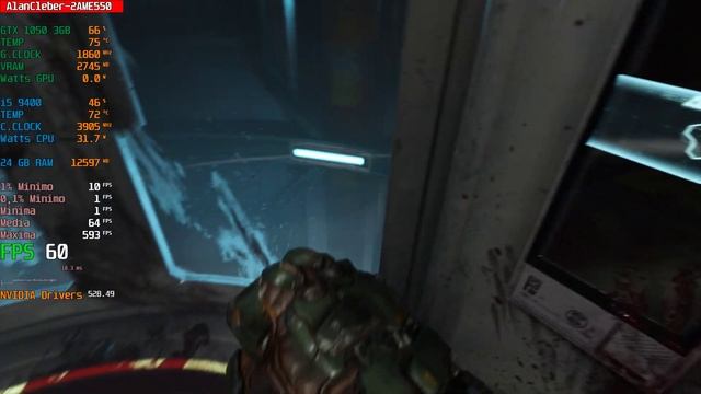 Doom, teste em Português PT-BR! GeForce 1050 (3GB) Notebook 2AME550 смотреть онлайн