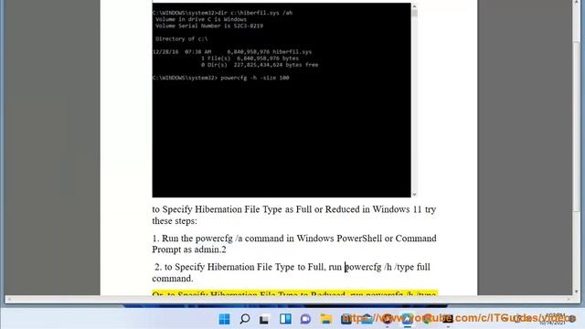 Specify/customize Hibernation File Type as Full/Reduced in Windows 11 смотреть онлайн