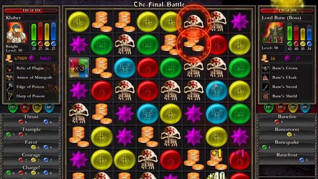 Puzzle Quest - Final Boss (Normal) with level 1 skills character (Character lvl 50) смотреть онлайн