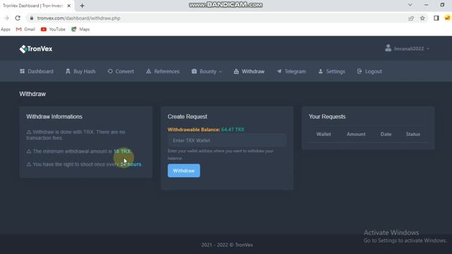 Tronvex Cloud Mining Website Create Account And Get 10 Hash Power Free Sign up Bonus смотреть онлайн