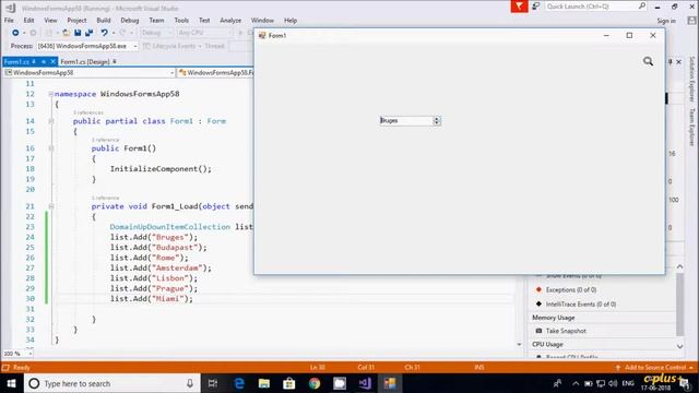 DomainUpDown Control in C# Windows Application смотреть онлайн