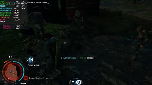 Middle Earth Shadow of War: RTX 3080 + 13600K [CUSTOM HIGH 1440P] смотреть онлайн