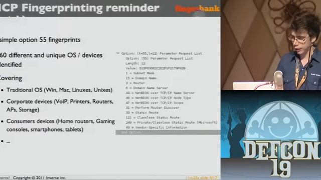 DEFCON 19 (2011) - FingerBank - open DHCP, Fingerprints database смотреть онлайн