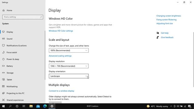 How to change display orientation from Landscape to Portrait in Windows 10 | BVSP Creations смотреть онлайн