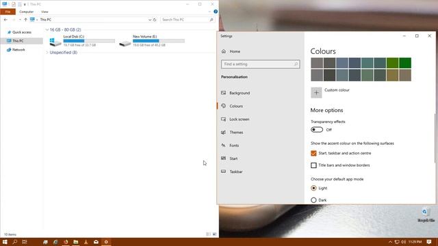 Window 10 Colour... How to Change Colour of Start, Taskbar, Action Center and Titlebar.. смотреть онлайн