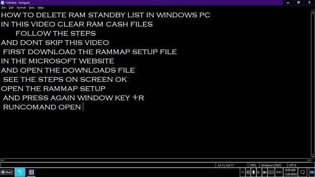 HOW TO CLEAR RAM STANDBY LIST IN WINDOWS PC 100 PERCENT WORKING VIDEO смотреть онлайн