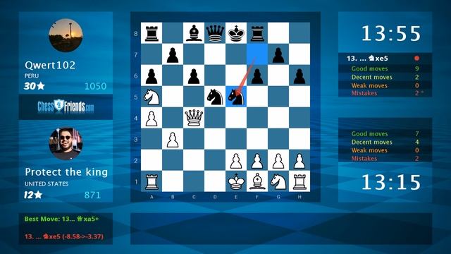 Chess Game Analysis: Protect the king - Qwert102 : 1-0 (By ChessFriends.com) смотреть онлайн