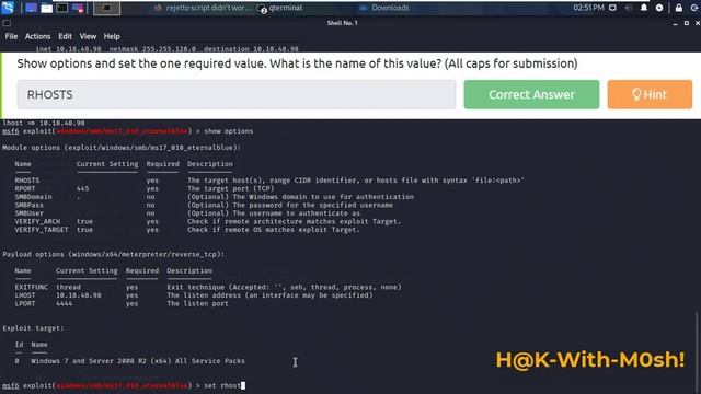 eternal blue ms17- 010 tryhackme смотреть онлайн