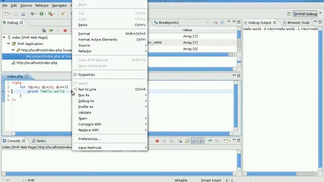 Тестирование отладки в Eclipse PDT смотреть онлайн