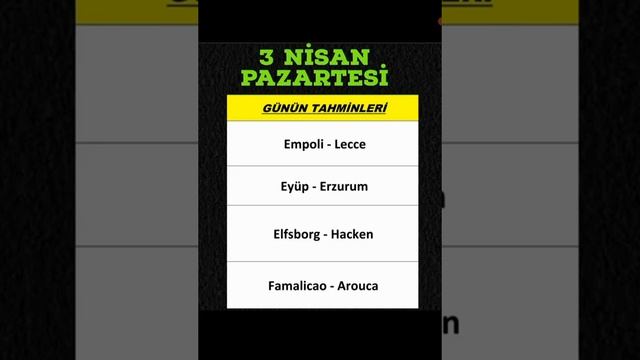 PAZARTESİYE FIRSAT MAÇLARI ( 3 NİSAN PAZARTESİ İDDAA TAHMİNLERİ ) #golvar смотреть онлайн