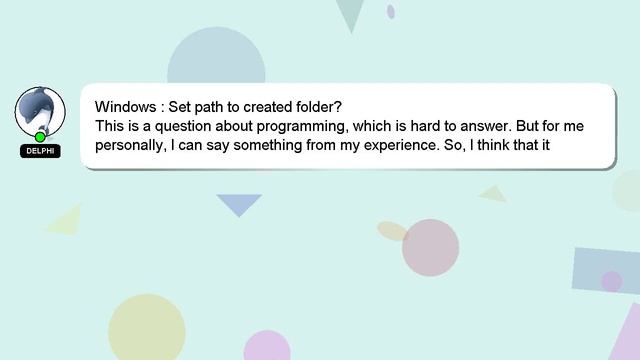 Windows : Set path to created folder? смотреть онлайн