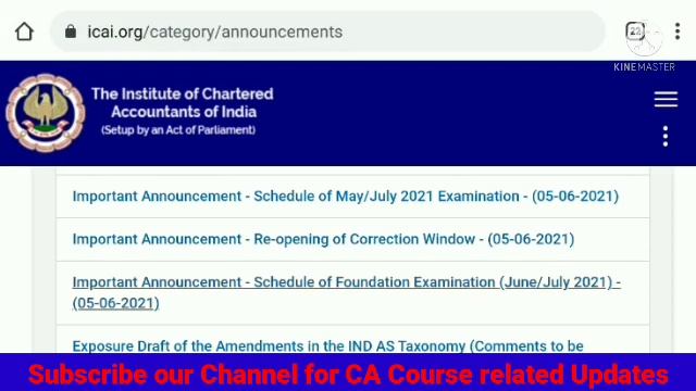 ICAI Official Announcement about CA Foundation Postponement & Correction window open for City Chang смотреть онлайн