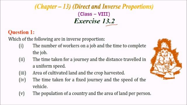 8 Maths NCERT Solutions Chapter 13 IN HINDI Direct and Inverse Proportions Class VIII смотреть онлайн
