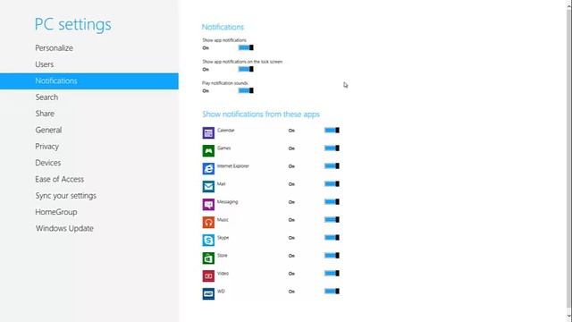 Change App Notification Settings (Windows 8) смотреть онлайн