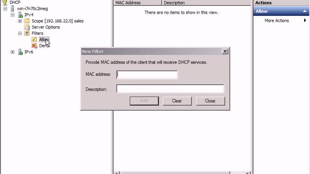 MAC Filter In DHCP смотреть онлайн