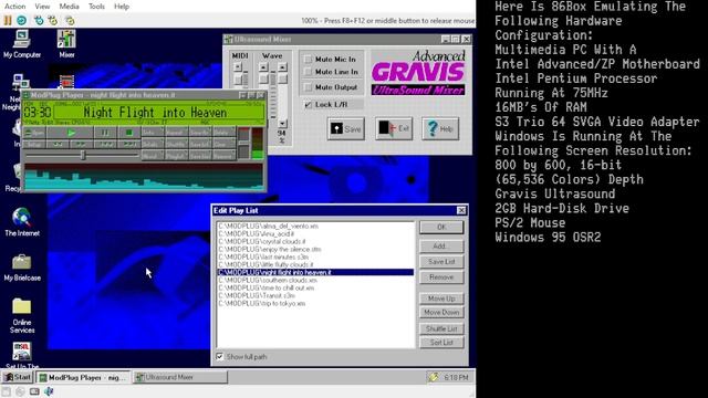 Night Flight Into Heaven On ModPlug Player (86Box, Win95, Gravis Ultrasound) смотреть онлайн