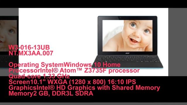 Acer Aspire Switch 10 E Intel® Atom™ x5 Complete Specifications смотреть онлайн