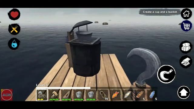 Survival on Raft Gameplay on Android (Offline Survival Crafting Game) смотреть онлайн