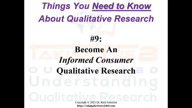 Become An Informed Consumer Qualitative Research, Tip #9 смотреть онлайн