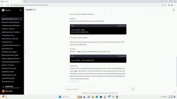 pip install matplotlib error