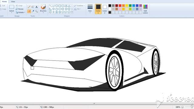 Black and White lamborghini car design by |Computer MS Paint | MAC ARTs смотреть онлайн