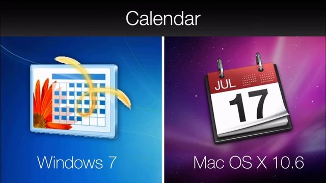Icon comparison between windows 7 and Mac OS X 10.6 смотреть онлайн