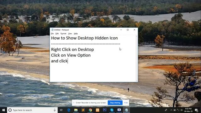 How to show desktop icon windows 10,7 or 8.1|| Desktop icon show || Hide Desktop Icon смотреть онлайн