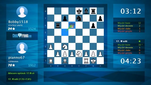 Chess Game Analysis: pianno67 - Bobby1518 : 1-0 (By ChessFriends.com) смотреть онлайн