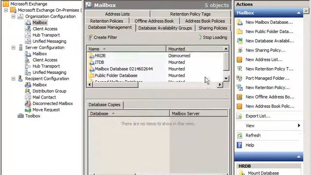 Dismount or Mount Mailbox Database by EMC in Exchange Server 2010 смотреть онлайн