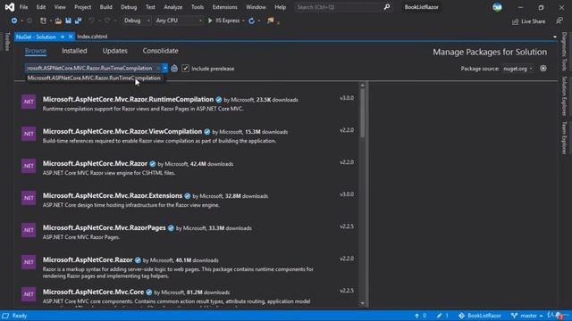 ASP.NET Core MVC v3.1 "Runtime Razor Package" смотреть онлайн