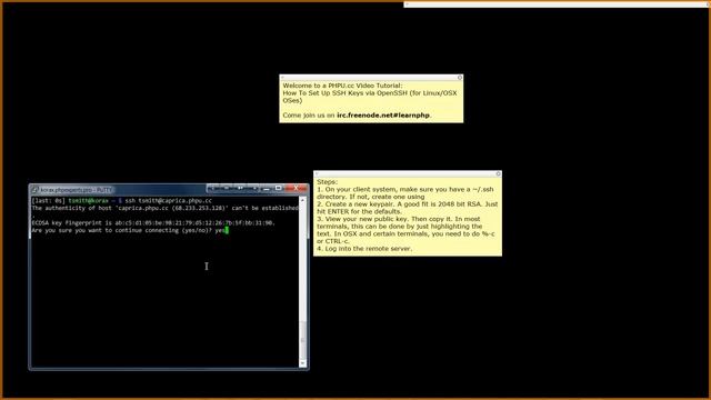 Video Tutorial: How To Set Up SSH Keys via OpenSSH for Linux and OSX смотреть онлайн