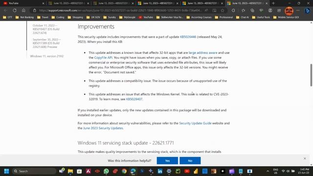 Windows Updates | KB5027231 | 22621.1848 | Patch Tuesday | June 2023 смотреть онлайн
