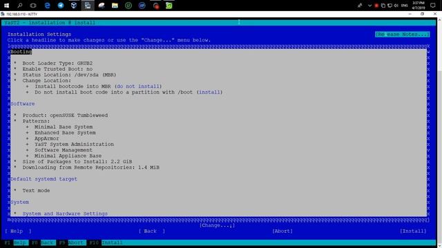Установка openSUSE Tumbleweed через SSH + Repositories смотреть онлайн