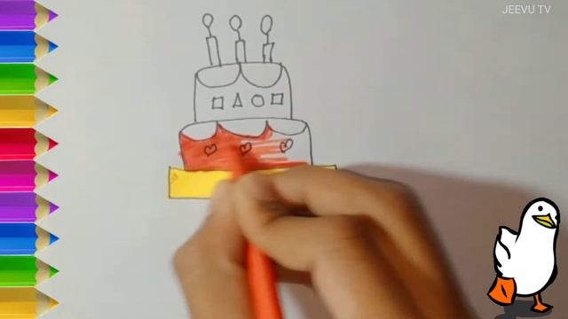Bolalar uchun futbolka rasm chizish/Drawing 🎂Cake with kids song/Рисование футболка
