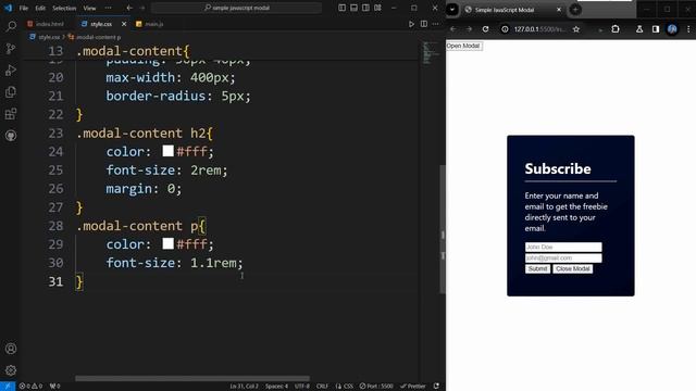 Hot to Create a Modal Popup Window with Form Using HTML CSS & JavaScript смотреть онлайн