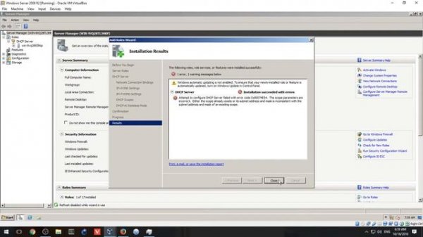 Развёртывание и конфигурирование DHCP server в Windows Server 2008 R2