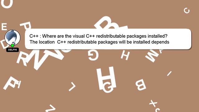 C++ : Where are the visual C++ redistributable packages installed? смотреть онлайн