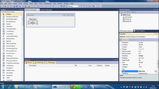 Multiple Forms in Visual Basic 2010 смотреть онлайн