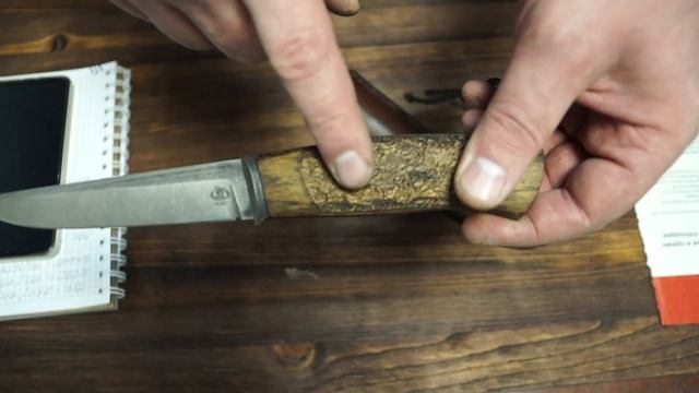 Нож ручной работы из стали PGK с фактурированой рукоятью. смотреть онлайн