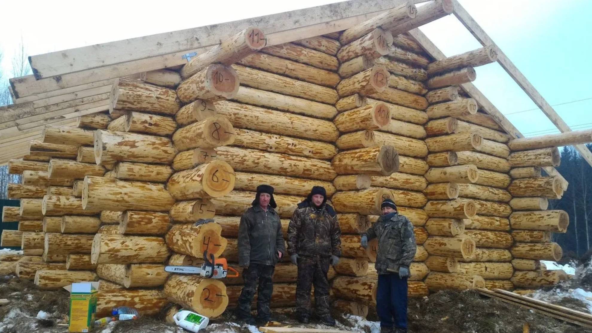 Собираем сруб зимой. Зимние пропитки и зимние антисептики для обработки сруба из бревна и бруса. смотреть онлайн