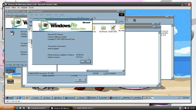 Windows ME Millenium Edition Virtual PC 2004 2007 смотреть онлайн
