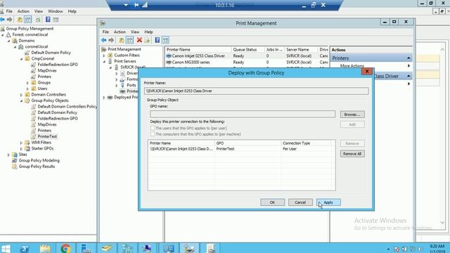 Setup Printers GPO in Windows Server 2012 R2 смотреть онлайн