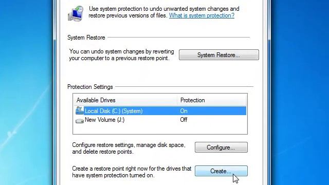 Create a System Restore Point in windows 7 смотреть онлайн