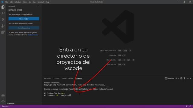 Create and Open Project Directory By Visual Studio Code (Windows) (Español) смотреть онлайн