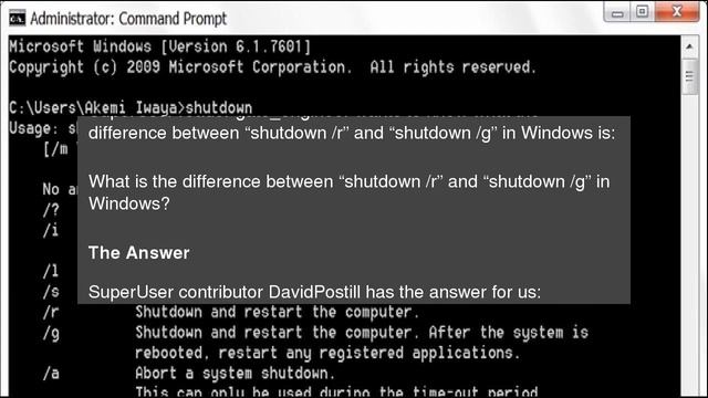 What is the Difference Between “shutdown /r” and “shutdown /g” in Windows? смотреть онлайн