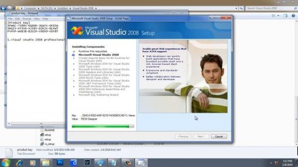 Install Microsoft Visual Studio 2008 for programming in c# and vb.net
